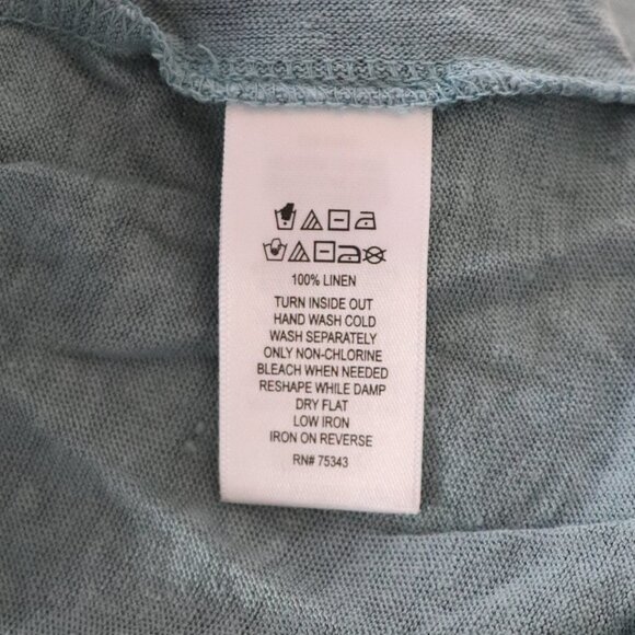 Tahari Womens Blue Sz M 100% Linen Open Front Lightweight Cardigan Sweater - Picture 9 of 9